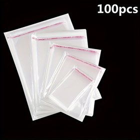 Resim 100 adet Kendinden Yapışkanlı Şeffaf Selofan Hediye Poşeti, Çeşitli Boyutlar, Takı, Saç Tokaları, Kırtasiye Saklama Poşetleri, Giysi, Çorap Ambalaj Poşetleri, Doğum Günü Partisi Hediye Poşetleri Kurban Bayramınız Mübarek Olsun 