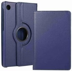 Resim Tab M10 FHD Plus Uyumlu TB-X606F Standlı 360° Yatay Dikey Dönebilen Deri Tablet Kılıfı Lacivert 