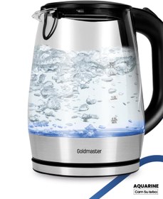 Resim GoldMaster Aquarıne 1.7 Lt Işıklı Cam Kettle Su Isıtıcı IN-6342 