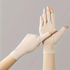 Resim 1 çift yarım parmak eldiven, kadınların bisiklet sürme ve açık hava sporları için uygun 