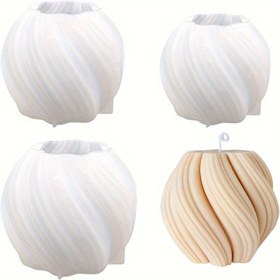 Resim Spiral Reçine Kalıpları, Dönen Geometrik Sütun Mum Silikon Kalıpları, Düzensiz Dalga Tasarımı, DIY El Sanatları Ev Sanat Dekoru, Mum Yapımı, Polimer Kil, Plaster Süs Ev Dekorasyonu için İdeal 