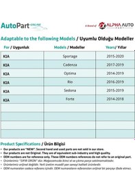 Resim Hyundai, Kia İçin Davlumbaz Klipsi- 50'li 