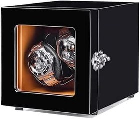 Resim Saat Kasası Saat Kutusu Saat Kutuları Watch Box For Automatic Watches, Wood Shell Piano Paint Exterior Extremely Silent Motor Suitable Saat Kılıfı Saat Saklama Kutusu (Color : Blu) 