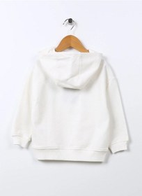 Resim Kız Çocuk Önü Baskılı Kapüşonlu/kapşonlu Kışlık Sweatshirt/hoodie/üst Giyim Beyaz 