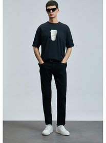 Resim Lufian Anton Smart Jean Erkek Pantolon Slim Fit Siyah Siyah 111200206100100 Siyah 