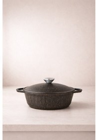 Resim Roma Serisi 5 Parça Mini Döküm Tencere Seti Füme Alüminyum 