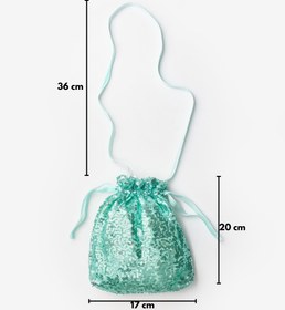 Resim Mint Pul Payetli Kız Çocuk Çanta - Mint / Tek Ebat 