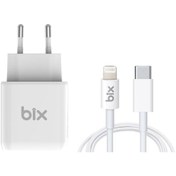 Resim Bix Bx-cl20ta 20w Pd Hızlı Şarj Adaptörü 3a Usb-c'den Lightning Kablo 