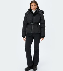 Resim Kemerli Kapüşonlu Su Geçirmez Kayak Montu 