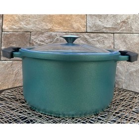 Resim Elit Alüminyum Döküm Granite 20 Cm Derin Tencere Yeşil 