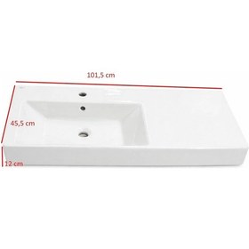 Resim Ideal Standard - Plain Soldan Hazneli Dolap Uyumlu Lavabo Beyaz 100 Cm - Z258501- 