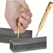 Resim 5 İnç Otomatik Merkez Delme Aleti - Ahşap İşleme, Metal Matkap Uçları ve Sert Yüzeyler için Ayarlanabilir Yaylı Çelik Hassas İşaretleme ve Delik Başlatma Aracı, Ahşap İşleme Araçları 