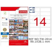 Resim Tanex Tw-2014Ş 99.1X38.1 MM Şeffaf Lazer Etiket 350'li 