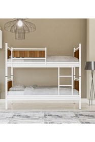 Resim Metalia Gm 128 Star Ahşap Metal Ranza Beyaz-ceviz 