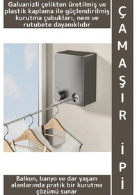 Resim Kompakt Nem Rutubete Dayanıklı Banyo Balkon Dar Alanlar İçin Şık Pratik Geri Çekilebilir Çamaşır İpi Çok Renkli 