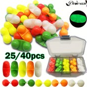Resim Dovesun 25/40 Adet Yaylı Plastik Kabuklu Balıkçılık Çıngırakları, 3.05 cm İkili Zil Boncuk, Dahili Sesli Kalın Takım Kedi balığı için Plastik Av Malzemesi, 5 Renk, 5 Çeşit 