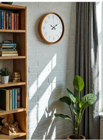 Resim 36 Cm Turuncu Dekoratif Duvar Saati Açık 