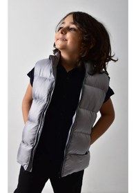 Resim Banada Moda Erkek Çocuk Mat Gri Şişme Yelek Gri 
