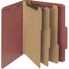 Resim AyrStore Geri Dönüşümlü Baskı Panosu Sınıflandırma Dosya Klasörü, 3 Bölücü, 3 "genişletme, Mektup Boyutu, Kırmızı, Kutu Başına 10 (14099) 