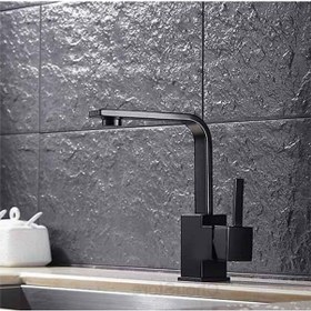 Resim Inventa Siyah Kare T-Mix Lavabo Bataryası 