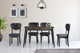 Resim Milano H.Gloss Mdf Irony Masa - 4 Adet Gala Sandalye 