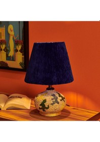 Resim Design Okyanus Mavi Başlıklı Seramik Abajur - Renkli - 40 Cm Çok Renkli 