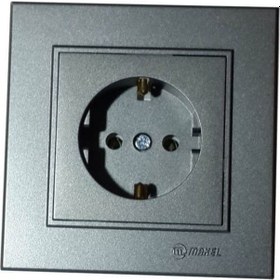 Resim Makel Karea Topraklı Priz Füme Modül+Kapak+Çerçeve 