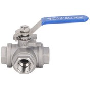 Resim Maiyame 3 Yollu El Kolu Krom Kapaklı Ball Valf Dn15 1/2" G 304 Çelik Su Yağ Gaz İçin 