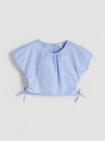 Resim LC Waikiki Yeni Sezon Bisiklet Yaka Kiz Cocuk Crop Bluz - S5P481Z4 