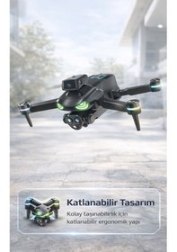 Resim Profesyonel Görünümlü Işıklı Drone Ve Otomatik Engelden Kaçınma Görüntü Aktarımlı Akıllı Kumandalı 