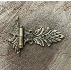 Resim Antik Kuyruklu Menteşe Pirinç Ahşap Pencere Kapı Menteşesi 16cm Sol 