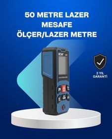 Resim Cosmotex Profesyonel Lazer Metre Hassas Ölçüm Ve Dijital Ekran 
