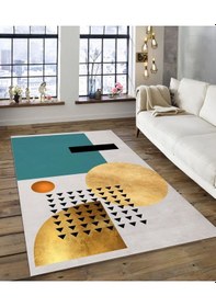 Resim Dijidekor Işıltı Koleksiyonu Model112 Süngerli Dijital Baskılı Saçaksız Mutfak Halısı Yolluk 