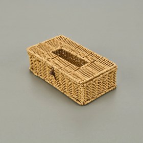 Resim Mien Rattan Dikdörtgen Peçetelik - Açık Kahverengi 