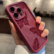 Resim Elma Cep Telefonu Kılıfı İçin Uygun Yüksek Bamboowine Kırmızı Kelebek 