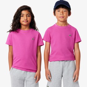 Resim Lacoste Çocuk Bisiklet Yaka Pembe T-Shirt 