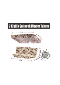 Resim Viphomeconcept Gölgelikli Salıncak Minder Takımı, Bahçe Salıncak Minder Ing.Gülü Çok Renkli 