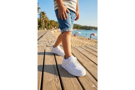 Resim Kiko Kids Liven Cırtlı Günlük Erkek Çocuk Spor Ayakkabı Beyaz 