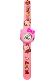 Resim ZAVİRA Kız Çocuk Kol Saati Karikatürlü Pembe Hello 