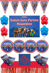 Resim Roblox Doğum Günü Parti Süsleri 40 Kişilik Afişli Masa Etekli Süsler+roblox Parti Malzemeleri 40 Ki 