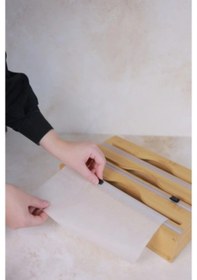 Resim Büro Ev Ofis Mutfağı İçin 3bölme Ahşap Bambu Stand Folyo Kesme Tahtası Diğer 