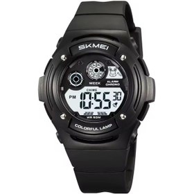 Resim Vkemall Çocuklar İçin 50 Metre Su Geçirmez Led Işıklı Saat, Zamanlayıcı, Alarm Ve Haftalık Gösterge Özellikli Siyah Elektronik Kol Saati Siyah 