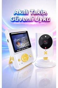 Resim FaroxTech 2.4" LCD Ekranlı Gece Görüşlü Dijital Bebek Telsizi - Sıcaklık Sensörlü ve İki Yönlü Sesli 