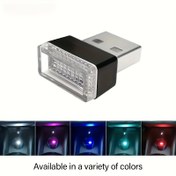 Resim USB LED atmosfer ışığı, arabaya ve bilgisayara takılabilen dekorasyon, çok renkli aydınlatma etkisi (mavi, kırmızı, pembe, beyaz), araçlar ve ekipmanlar için uygun 