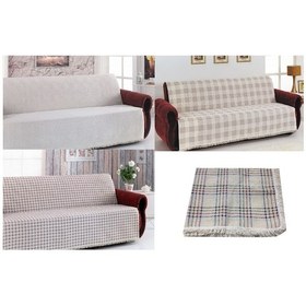 Resim Buldan Pamuklu Kolsuz Koltuk-Çekyat Örtüsü (3+3) 