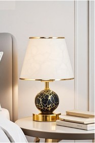 Resim 571 Store F SERİSİ MASA ABAJURU METAL GÖVDE KMAŞ BAŞLIK ŞIK TASARIM 1 SINIF KALİTE 