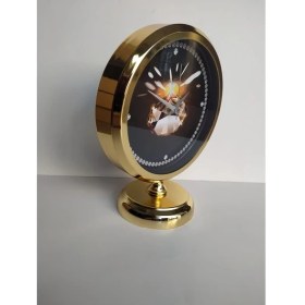Resim Bahat Altın Gold Renkli Metal Ofis Salon Masa Saati 25*20 cm B2 