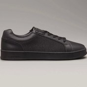 Resim Calvin Klein Guess Erkek Siyah Deri Logolu Sneaker 