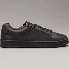 Resim Calvin Klein Guess Erkek Siyah Deri Logolu Sneaker 