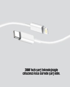 Resim Apple Uyumlu iPhone İpad Airpods 30w Type c To Lightning Kablo 